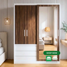 Elektra Two Tone color  All-Metal Wardrobe Cabinet